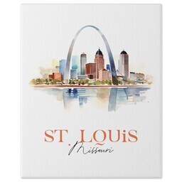 8x10 Gallery Wrap Photo Canvas with Watercolor St Louis design