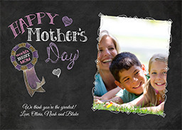 5x7 Greeting Card, Matte, Blank Envelope with World's Best Mom - Chalkboard design