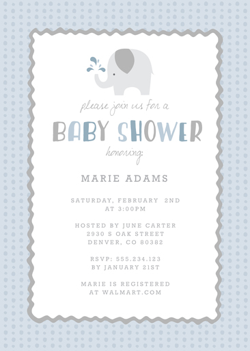 Shiny Polka Dots Baby Shower Invitation