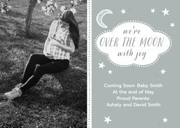 Same Day 5x7 Greeting Card, Matte, Blank Envelope with Starlight Neutral Pregnancy Announcement design