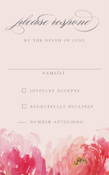 3x5 Cardstock - Rounded with Painted Blooms RSVP design
