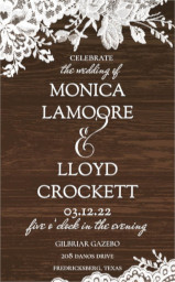 3x5 Cardstock - Rounded with Rustic Lace Border Invitation design