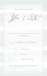 3x5 Cardstock - Rounded with Watercolor Ribbons RSVP design