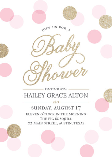 Shiny Polka Dots Baby Shower Invitation
