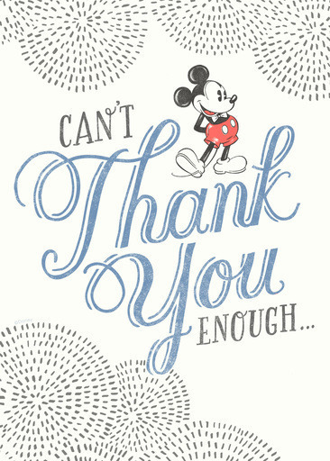 Simple Modern Mickey & Friends Birthday Thank You Invitation