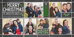 4x8 Greeting Card, Matte, Blank Envelope with Holly Grid design