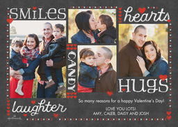 Same Day 5x7 Greeting Card, Matte, Blank Envelope with Valentine Chalkboard Collage design