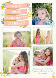 5x7 Greeting Card, Matte, Blank Envelope with Great Moms Make Great Grandmas design