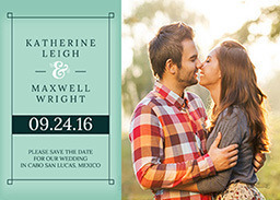 5x7 Elegant Cardstock (Set Of 20), Printed Envelope with Simply Formal Save The Date design