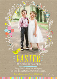5x7 Cardstock, Blank Envelope with Whimsical Easter Frame design