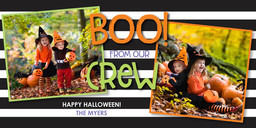 4x8 Greeting Card, Glossy, Blank Envelope with Boo Crew design