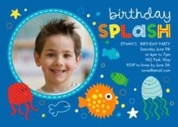 5x7 Greeting Card, Glossy, Blank Envelope with Birthday Splash design