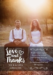 5x7 Greeting Card, Glossy, Blank Envelope with Thankful Love Wedding design