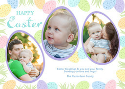 Same Day 5x7 Greeting Card, Matte, Blank Envelope with Happy Easter Eggs design