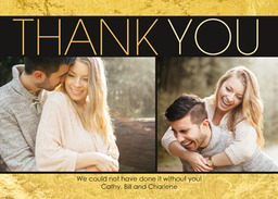 5x7 Greeting Card, Matte, Blank Envelope with Thank You Foil design