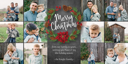 4x8 Greeting Card, Matte, Blank Envelope with Christmas Chalkboard Wreath design