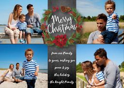 5x7 Cardstock, Blank Envelope with Christmas Chalkboard Wreath design