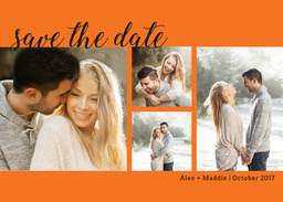 5x7 Greeting Card, Glossy, Blank Envelope with Custom Color Elegant Save the Date design