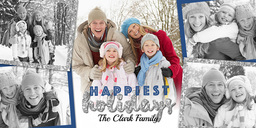 4x8 Greeting Card, Matte, Blank Envelope with Happiest Holidays Snapshots design
