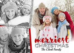 5x7 Greeting Card, Glossy, Blank Envelope with Merriest Christmas Snapshots design