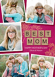 5x7 Greeting Card, Matte, Blank Envelope with Best Mom Photocard design