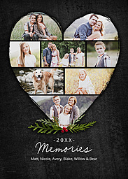 5x7 Greeting Card, Glossy, Printed Envelope with Heart Full Of Memories Photo Collage 20XX design