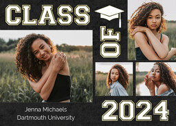 5x7 Cardstock, Blank Envelope with Varsity Graduation 2024 design