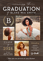 Same Day 5x7 Greeting Card, Matte, Blank Envelope with Graduation Newsletter design