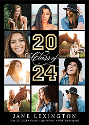 5x7 Elegant Cardstock (Set Of 20), Blank Envelope with Graduation Social Photos design