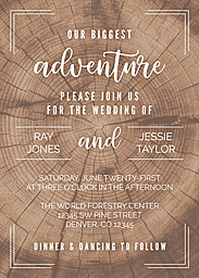 5x7 Elegant Cardstock (Set Of 20), Printed Envelope with Backyard Bride & Groom Ceremony Invite design