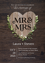 5x7 Elegant Cardstock (Set Of 20), Printed Envelope with Mr & Mrs Forever Invitation design