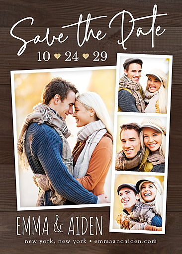 Custom Wedding Invitations & Stationery, Photostrip Save the Date