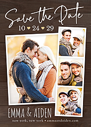 5x7 Greeting Card, Glossy, Blank Envelope with Photostrip Save the Date design