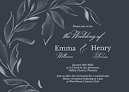 Same Day 5x7 Greeting Card, Matte, Blank Envelope with Cascade Wedding Invitation design