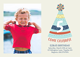 Same Day 5x7 Greeting Card, Matte, Blank Envelope with Party Hat Celebration design