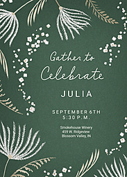 5x7 Greeting Card, Glossy, Blank Envelope with Autumn Wedding Gather & Celebrate Invitation design
