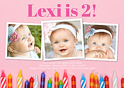 5x7 Greeting Card, Glossy, Blank Envelope with Birthday Candles design