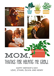Same Day 5x7 Greeting Card, Matte, Blank Envelope with Growing Mom design