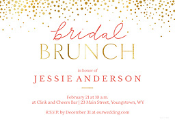 5x7 Scalloped Cardstock (Set Of 20), Blank Envelope with Gold Shimmer Bride Brunch Invitation design