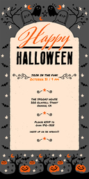 4x8 Greeting Card, Glossy, Blank Envelope with RIP Halloween Party design