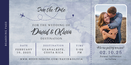4x8 Greeting Card, Glossy, Blank Envelope with Love Wedding Destination design
