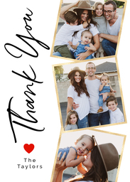 5x7 Greeting Card, Glossy, Blank Envelope with Modern Thank You Photos design