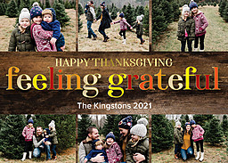 5x7 Greeting Card, Glossy, Blank Envelope with Grateful Thanksgiving 2021 design