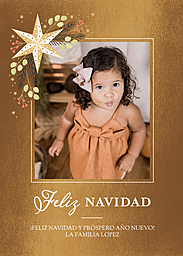 5x7 Greeting Card, Glossy, Blank Envelope with Nochebuena design