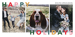 4x8 Greeting Card, Glossy, Blank Envelope with Simple and Colorful Happy Holidays design