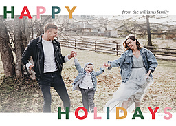 Same Day 5x7 Greeting Card, Matte, Blank Envelope with Simple and Colorful Happy Holidays design