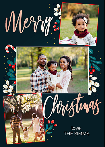 Custom Christmas & Holiday Cards  5x7 Cardstock, Blank Envelope