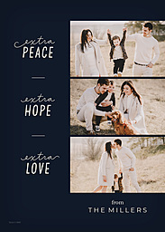5x7 Greeting Card, Glossy, Blank Envelope with Extra Peace Hope Love design