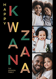 5x7 Greeting Card, Glossy, Blank Envelope with Happy Kwanzaa Photo Card design