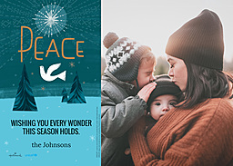 5x7 Greeting Card, Glossy, Blank Envelope with Peace Unicef Holiday Card design
